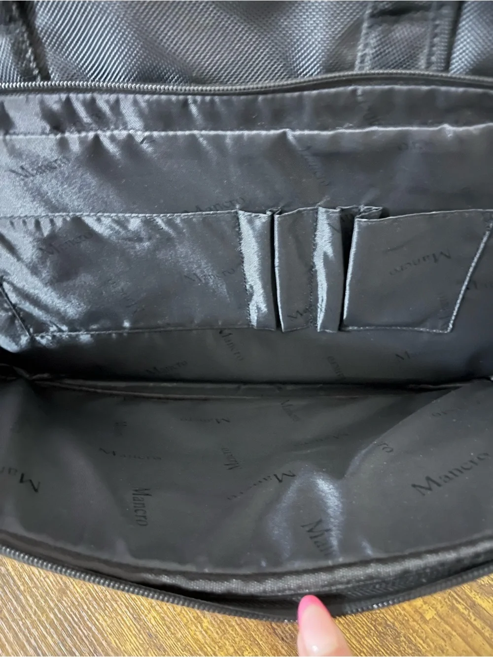 Mancro Black Laptop Briefcase Messenger Bag Multi Compartment